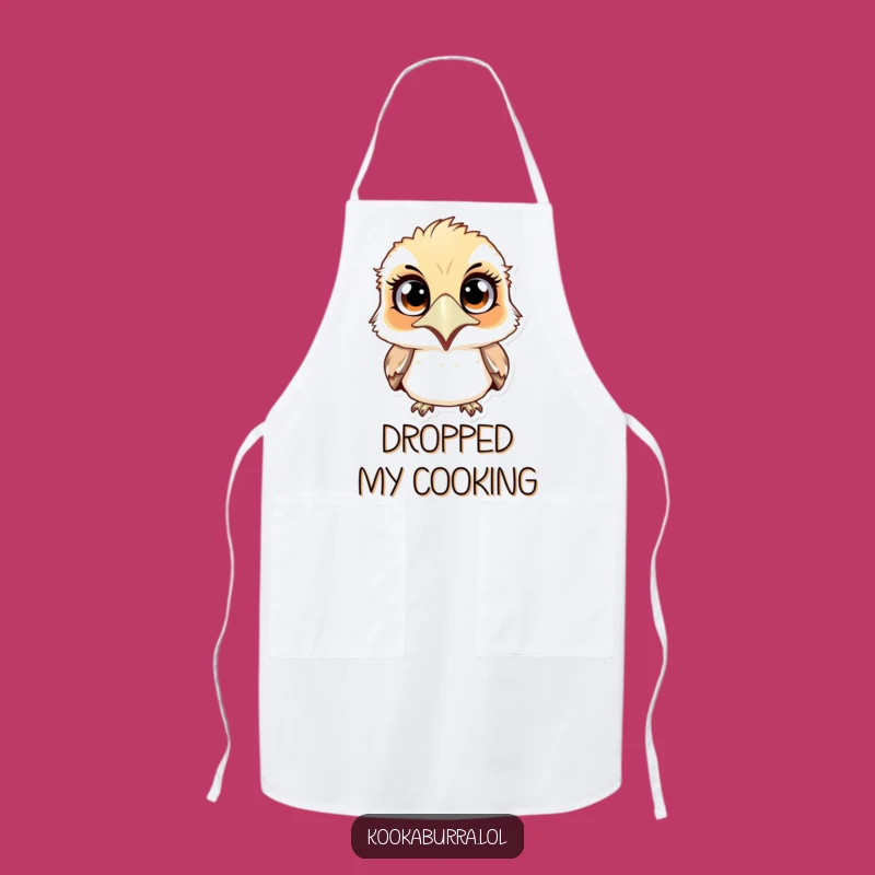 Funny Surprised Kookaburra Apron: Kitchen Humor for Chef Amusements Gift