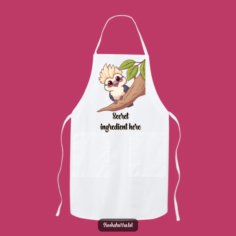 Funny Kawaii Kookaburra Apron - Grinning Chef's Peekaboo, Humorous Kitchen Gift