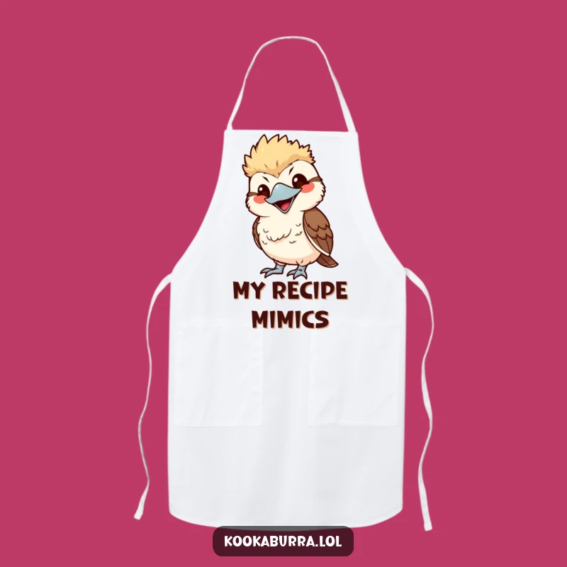 Funny Kawaii Kookaburra Apron - Mimic Chef's Smile, Humorous Copycat Kitchen Gift