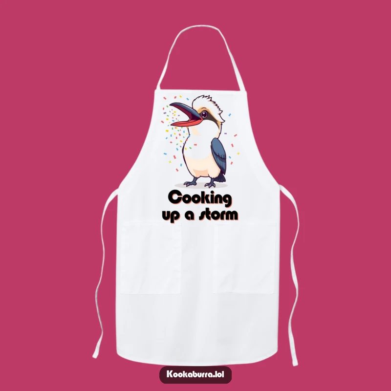 Funny Kookaburra Apron: Confetti Party Kitchen Fun