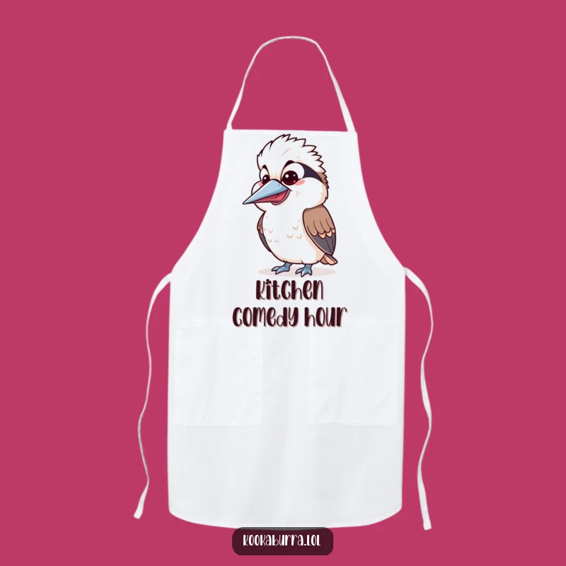 Funny Kawaii Kookaburra Apron: Cook With a Laugh, This Bird's Silly Style