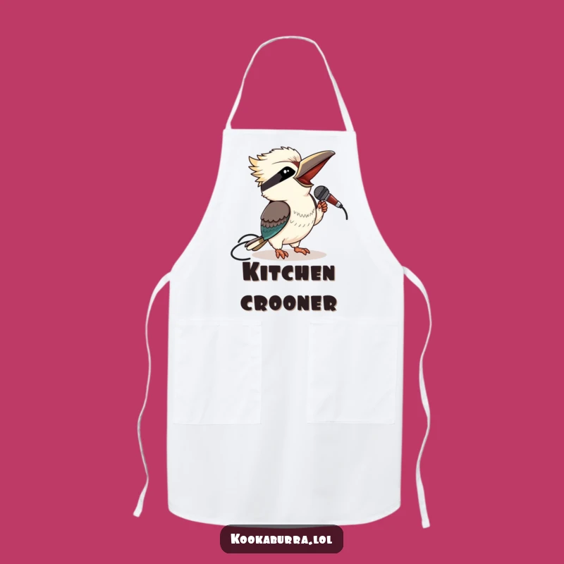 Kitchen Concert Funny Kookaburra Microphone Apron: Sing While You Cook