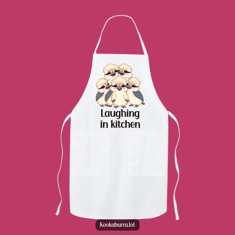 Funny Kookaburra Apron: Kawaii Bird Giggle Kitchen Wear, Humorous Chef Accessory, Perfect Funny Gift