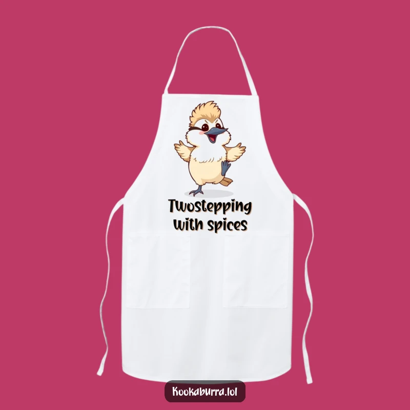 Funny Dancing Kookaburra Apron - Silly Kawaii Chef Bird - Hilarious Kitchen Gift