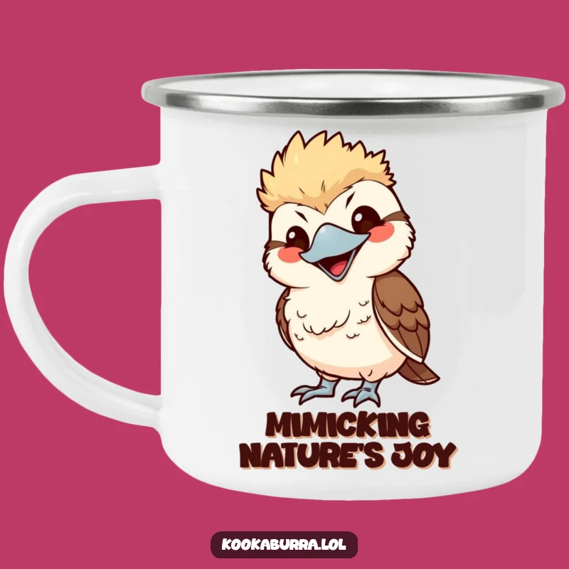 Funny Kawaii Kookaburra Camping Mug - Mimic Grin Bird Outdoor Cup, Humorous
