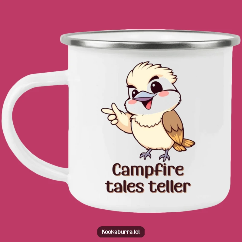 Funny Kawaii Kookaburra Camping Mug: Mischievous Grins Outdoors