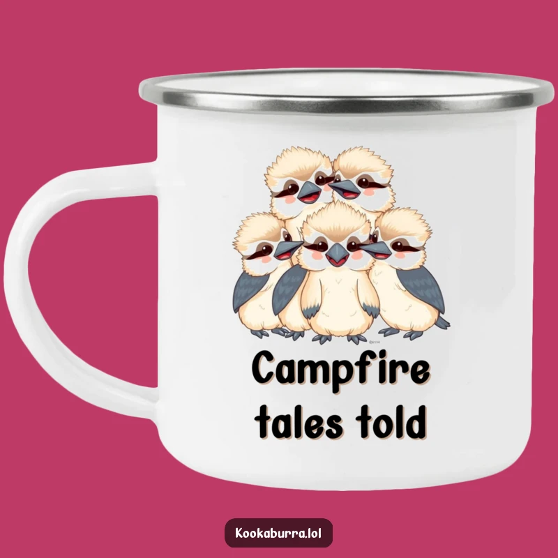 Funny Kookaburra Camping Mug: Enamel Kawaii Bird Cup, Outdoor Humorous Gift, Perfect Funny Gift