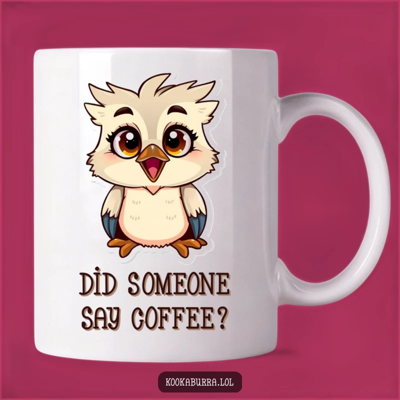 Funny Kookaburra Surprised Mug - Wide-Eyed Shocked Bird Coffee Cup Gift