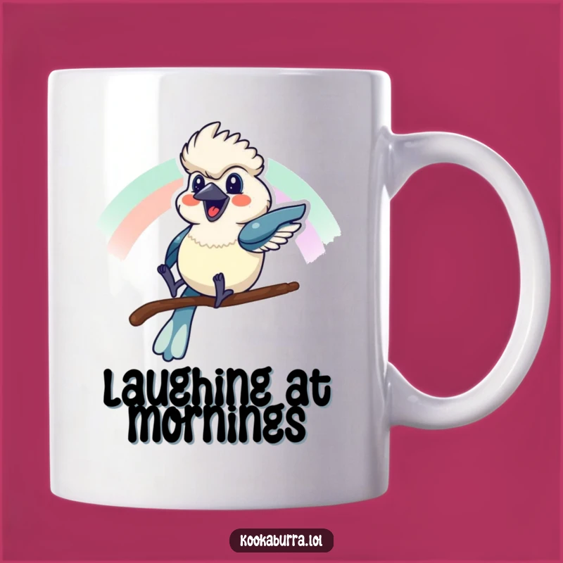 Funny Kookaburra Rainbow Slide Mug - Joyful Bird Art Gift!