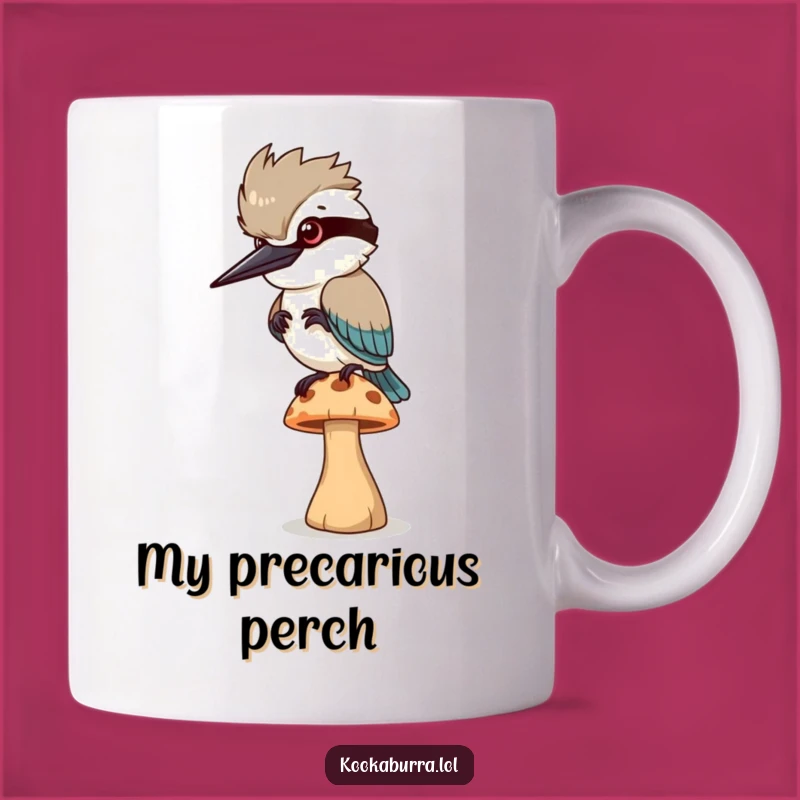 Funny Wobbly Mushroom Kookaburra Mug: A Hilarious Balancing Act Gift!