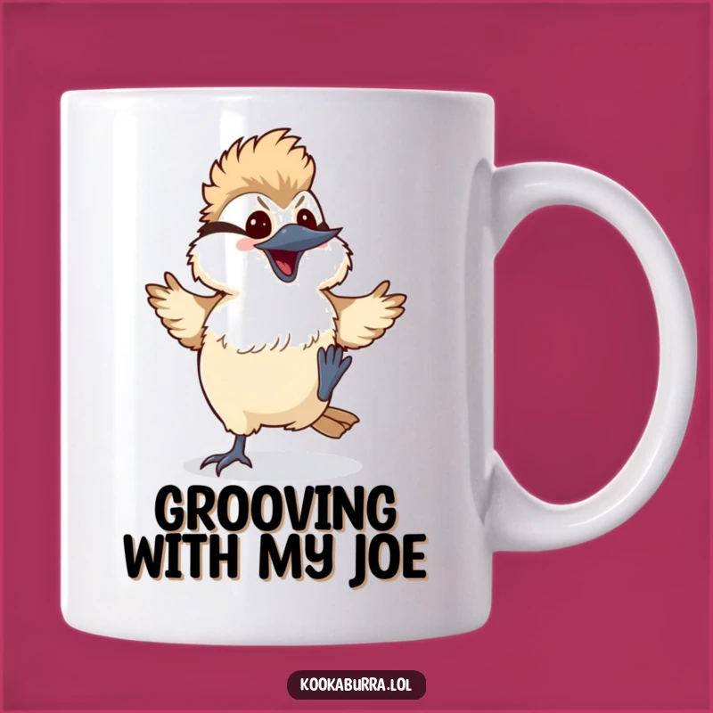 Funny Dancing Kookaburra Mug - Silly Kawaii Bird - Hilarious Party Gift