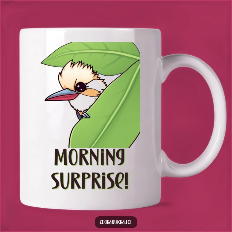 Funny Kookaburra Wink Mug - Mischievous Leaf Character Gift