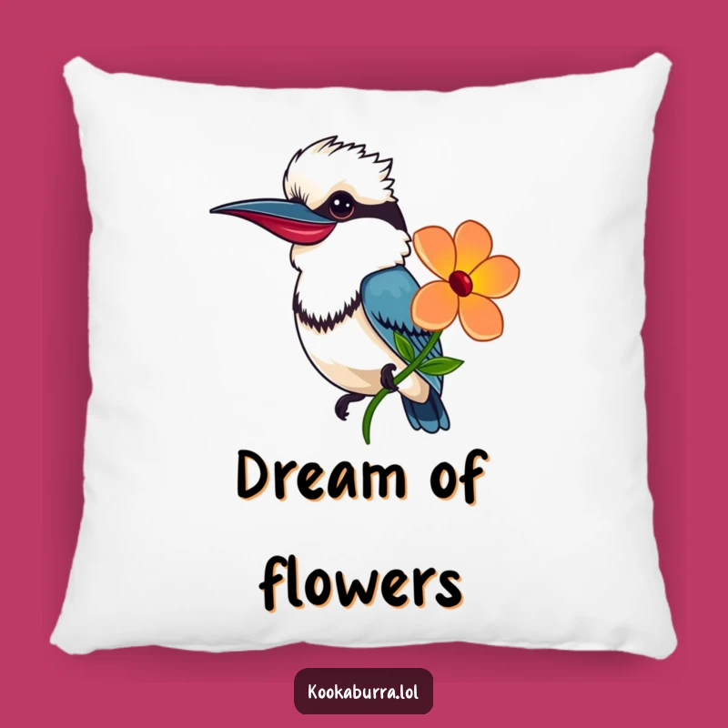 Cozy Funny Kookaburra Flower Gift Pillow: Snuggle Up with Kindness and Comfort