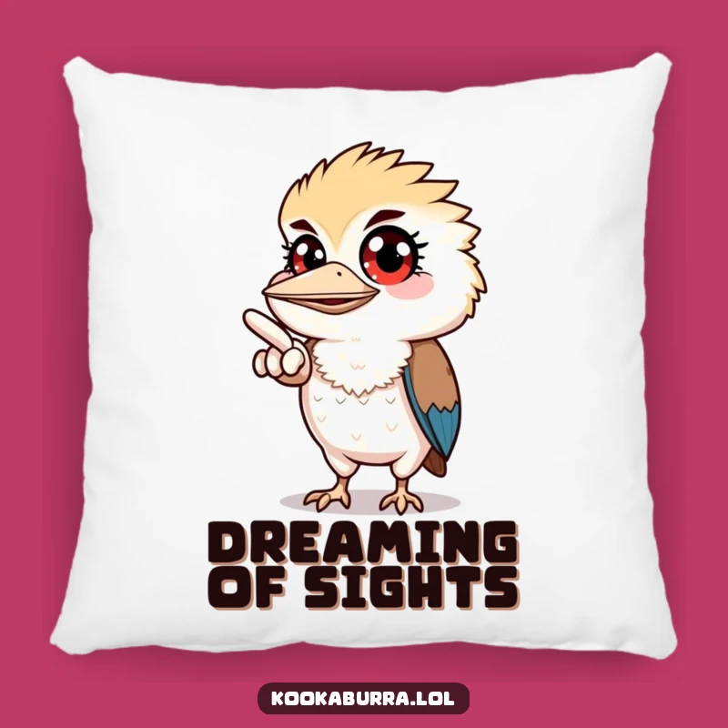 Cozy Funny Kookaburra Pillow - Pointing Bird Comfort Gift