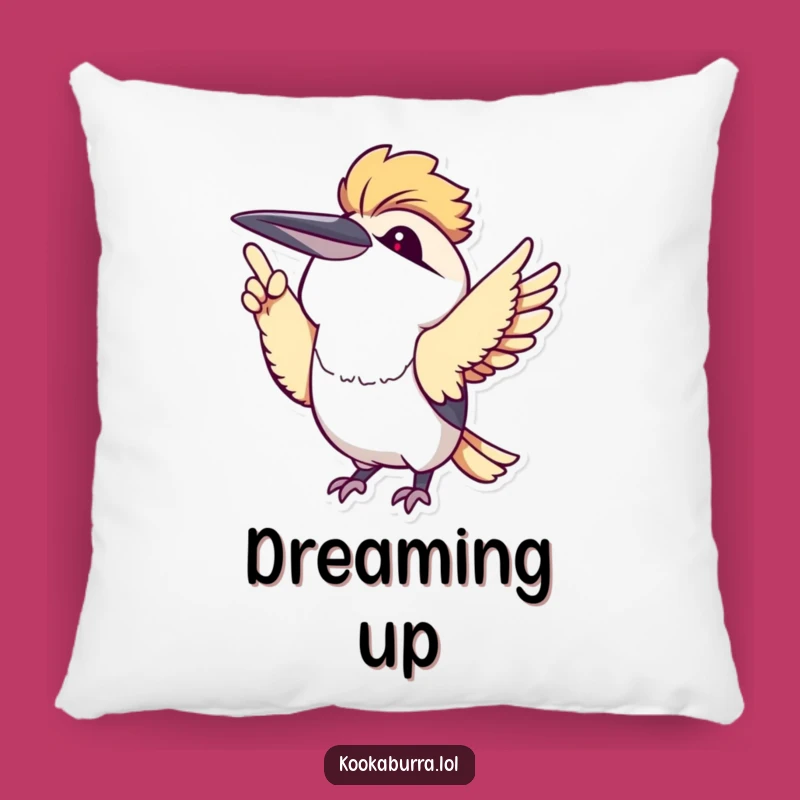 Funny Kawaii Kookaburra Pointing Pillow: Cute Cuddles with a Smile