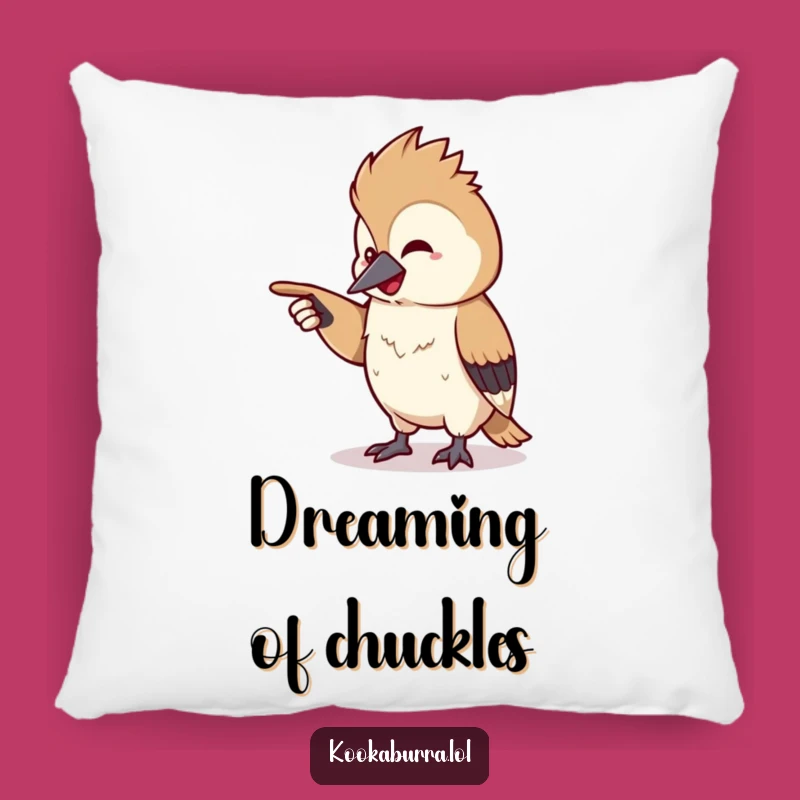 Funny Kookaburra Pointing Pillow: Soft Chuckling Cushion, Comfy Humorous Decor, Perfect Funny Gift