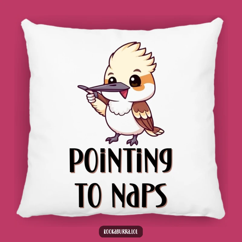 Funny Pointing Kookaburra Pillow - Comfy Accent for Humorous Homes