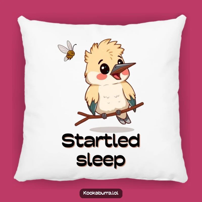 Funny Surprised Kookaburra Pillow - Comfy Accent for Humorous Spaces