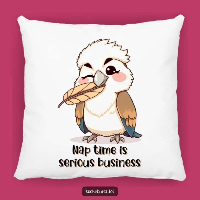 Funny Kookaburra Pillow - Winking Kawaii Bird Cushion - Comfy Gift Idea