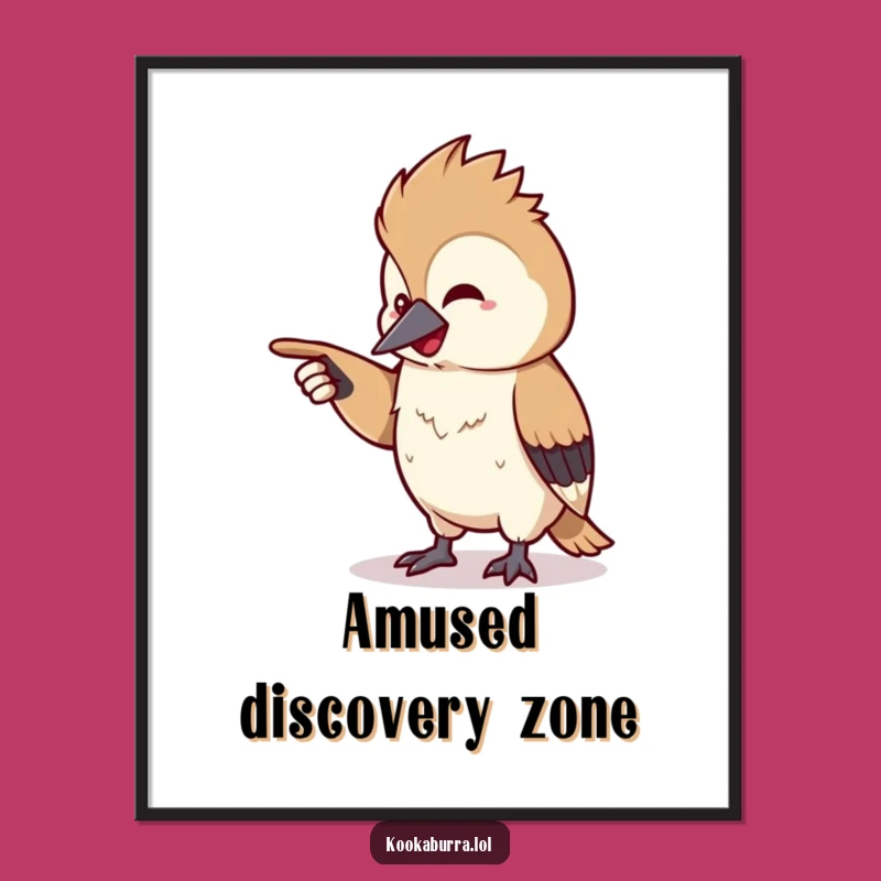 Funny Kookaburra Pointing Digital Art: Chuckling Print, Instant Humorous Decor, Perfect Funny Gift