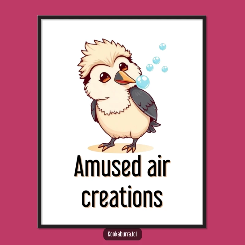 Funny Kookaburra Bubble Digital Art: Amused Print, Instant Humorous Decor, Perfect Funny Gift