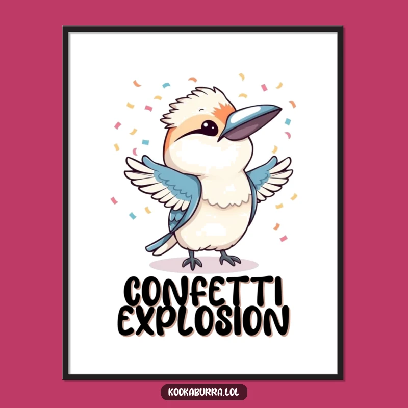 Funny Kookaburra Confetti Digital Art: Instant Festivity for Your Walls