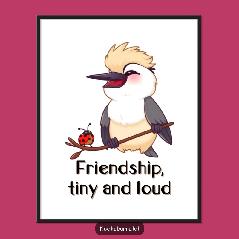Funny Kookaburra & Ladybug Laugh Digital Art: Instant Hilarious Friendship Download