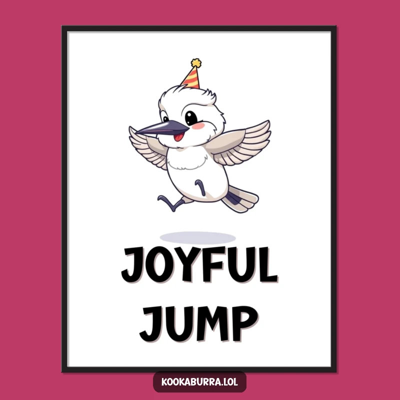 Funny Kookaburra Party Hat Digital Art: Instant Festive Decor for Your Space