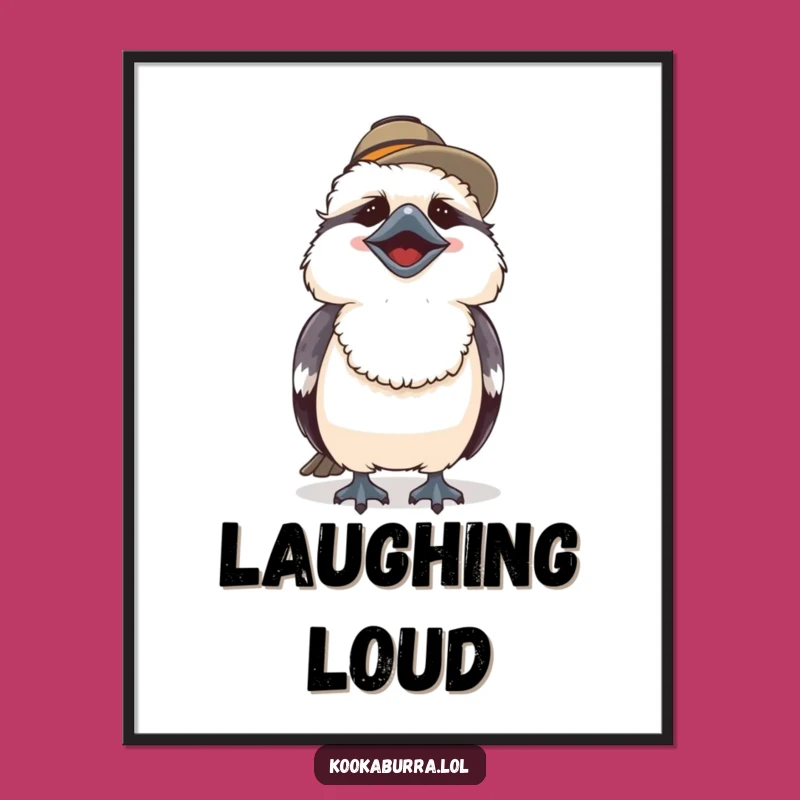 Funny Kookaburra Laugh Digital Art - Cute Hat Bird Print Gift