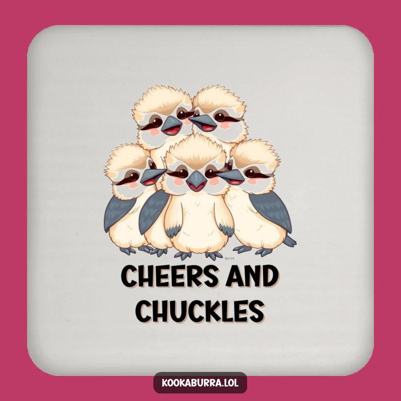Funny Kookaburra Drink Coaster: Kawaii Bird Giggle Table Protector, Humorous Home Decor, Perfect Funny Gift