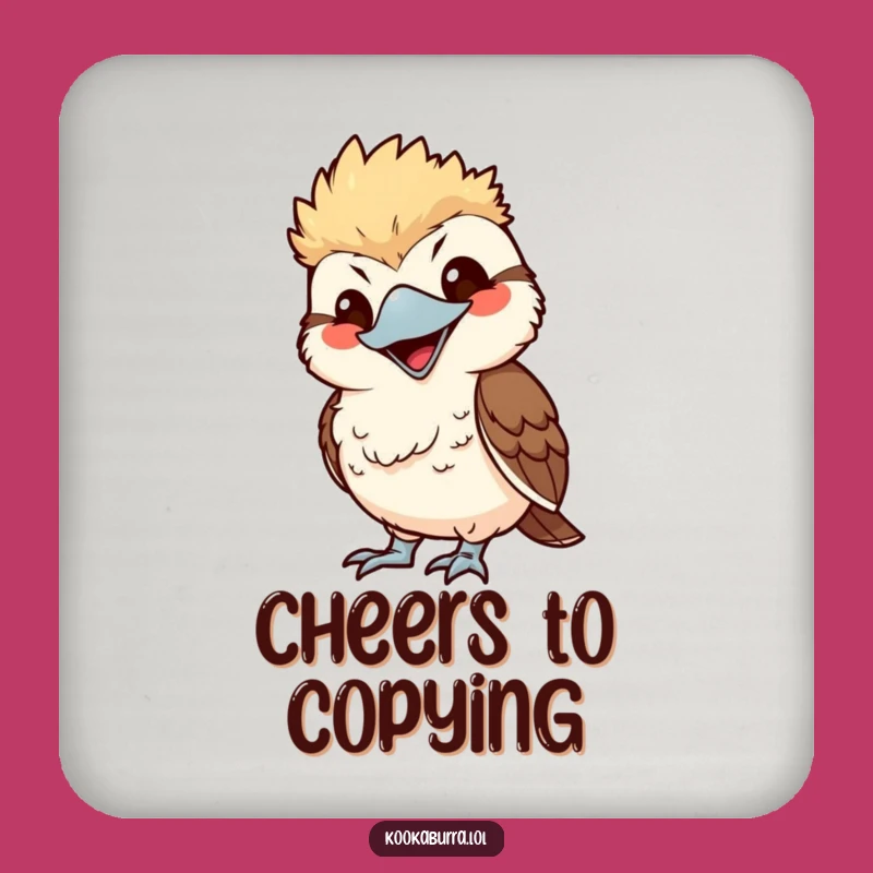Funny Kawaii Kookaburra Coaster - Mimic Grin Bird Mat, Humorous Table Protector