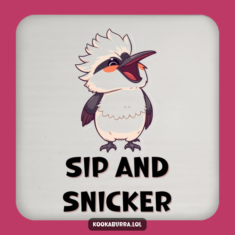 Funny Kawaii Kookaburra Laugh Coaster Set - Hilarious Table Decor Gift