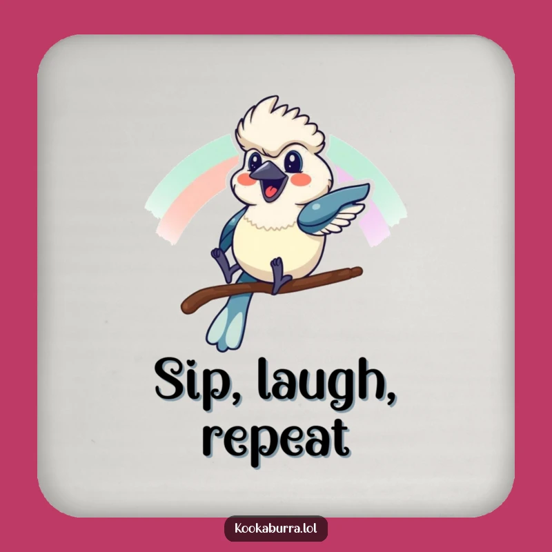 Funny Kookaburra Rainbow Slide Coaster Set - Protect Surfaces with Joy Gift!