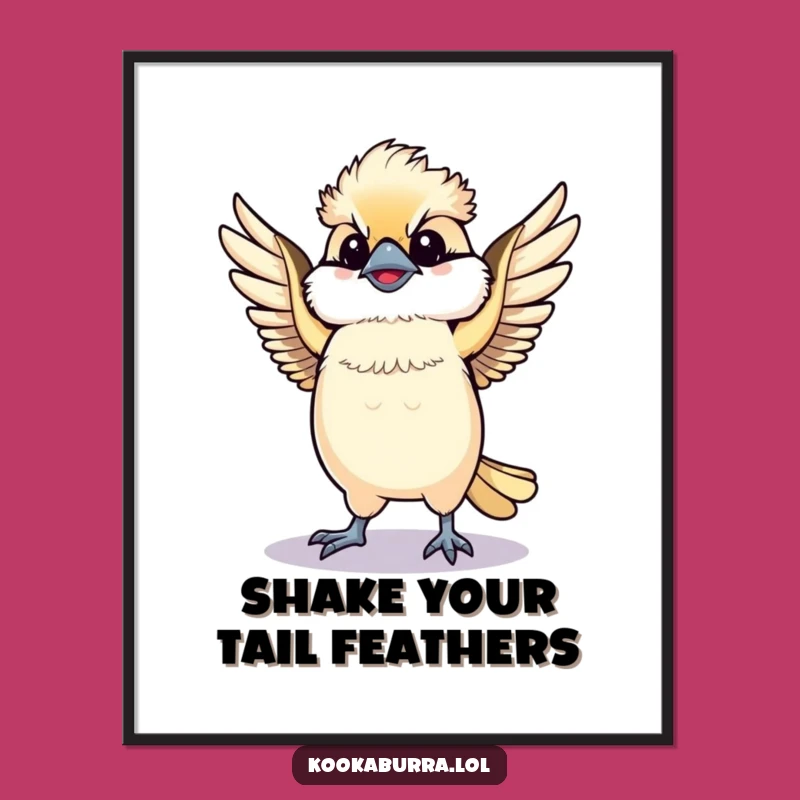 Funny Kawaii Kookaburra Poster: Decorate With This Dancing Bird's Joyful Moves