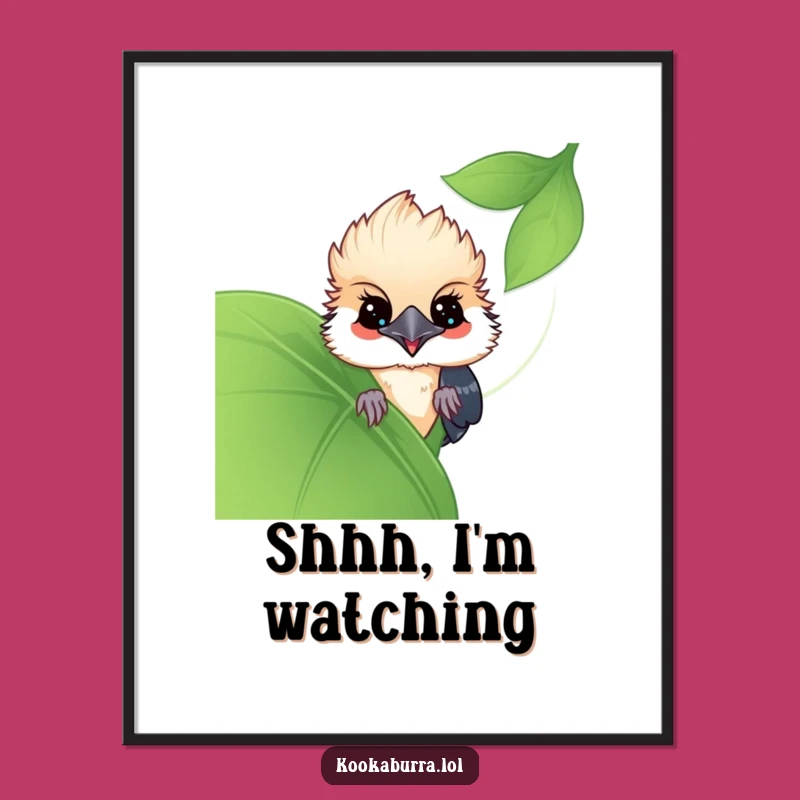 Funny Kawaii Kookaburra Poster: Decorate With This Playful Bird's Hidden Charm
