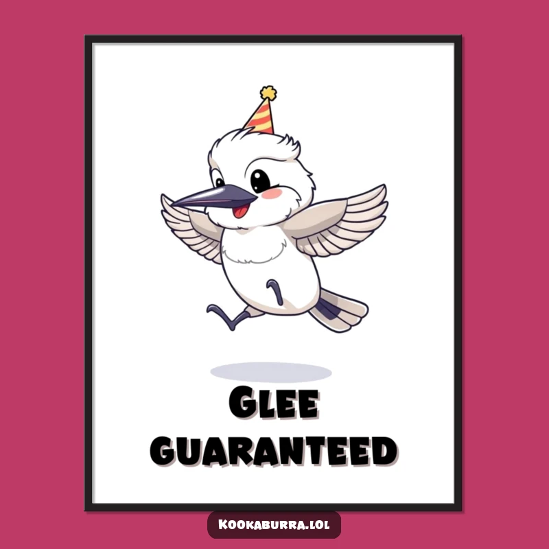 Funny Kookaburra Party Hat Poster: Decorate Your Space with Joyful Laughter