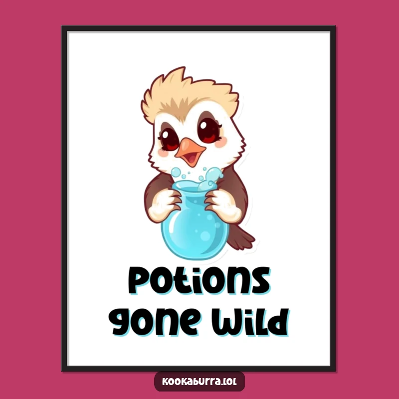Funny Kookaburra Potion Poster - Whimsical Science Art Gift!