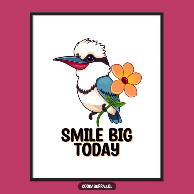 Funny Kookaburra Flower Gift Poster: Decorate Your Space with Joyful Gestures
