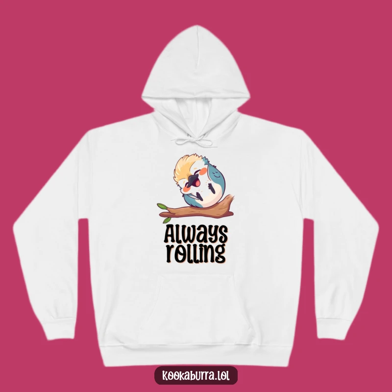 Funny Kawaii Kookaburra Hoodie - Cozy Tumbling Bird Sweatshirt, Humorous Comfort Gift