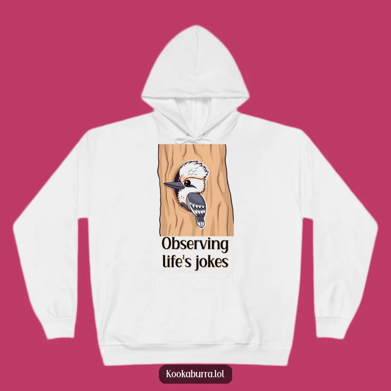 Funny Kookaburra Hoodie: Cozy Peeking Bird Sweatshirt, Perfect Humorous Gift