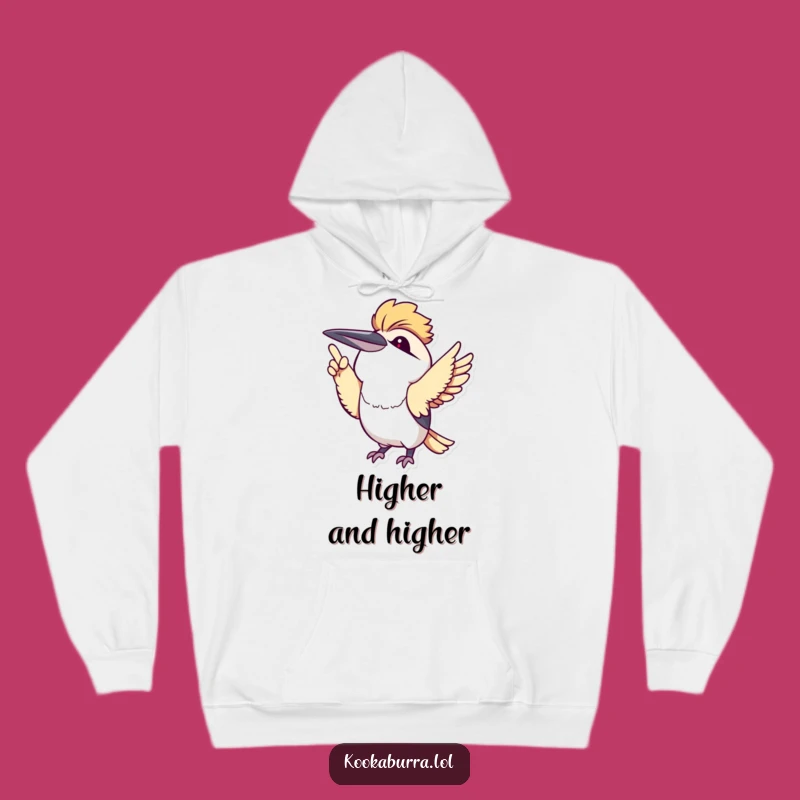 Cozy Funny Kawaii Kookaburra Pointing Hoodie: Warmth Meets Cute Enthusiasm