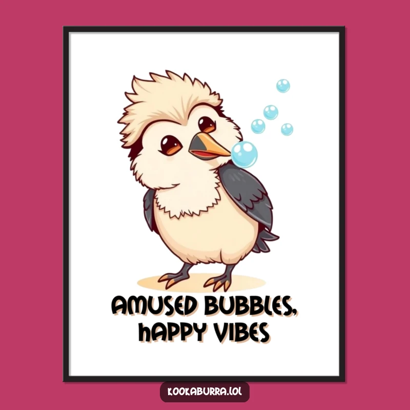 Free Printable Kookaburra Art: Amused Bubble Streamer Downloadable Wall Decor