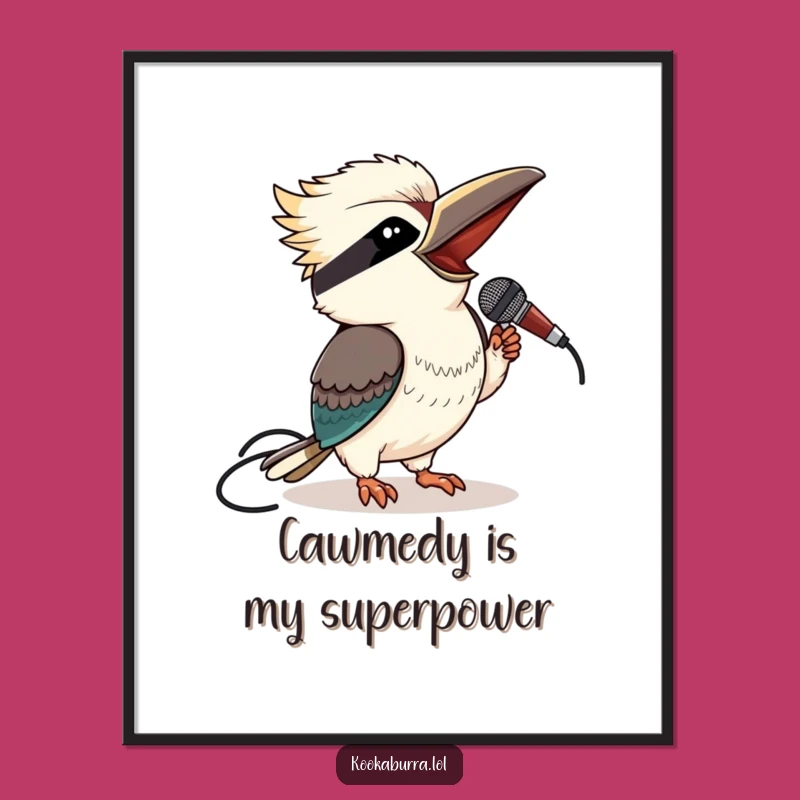 Free Printable Kookaburra Wall Art: Funny Singing Star Downloadable Decor