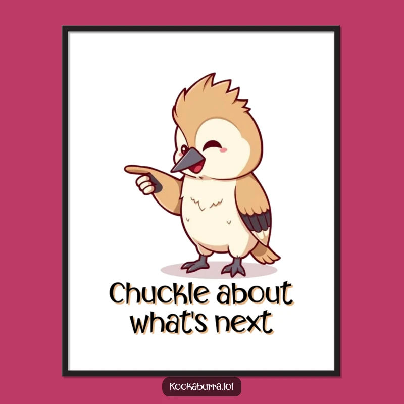 Free Printable Kookaburra Art: Chuckling Pointy Surprise Downloadable Wall Decor