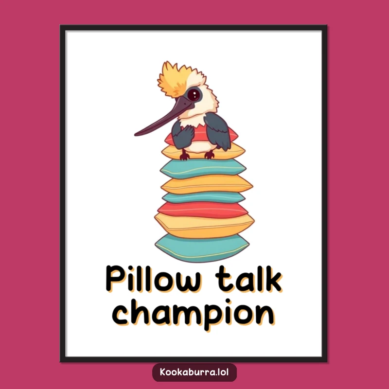 Free Printable Wall Art: Balancing Kookaburra Pillows - Whimsical Downloadable Decor