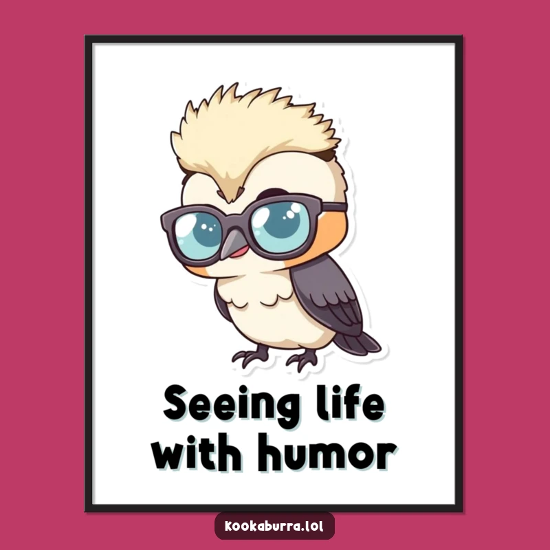 Free Printable Wall Art: Giggling Kookaburra Glasses - Humorous Downloadable Decor