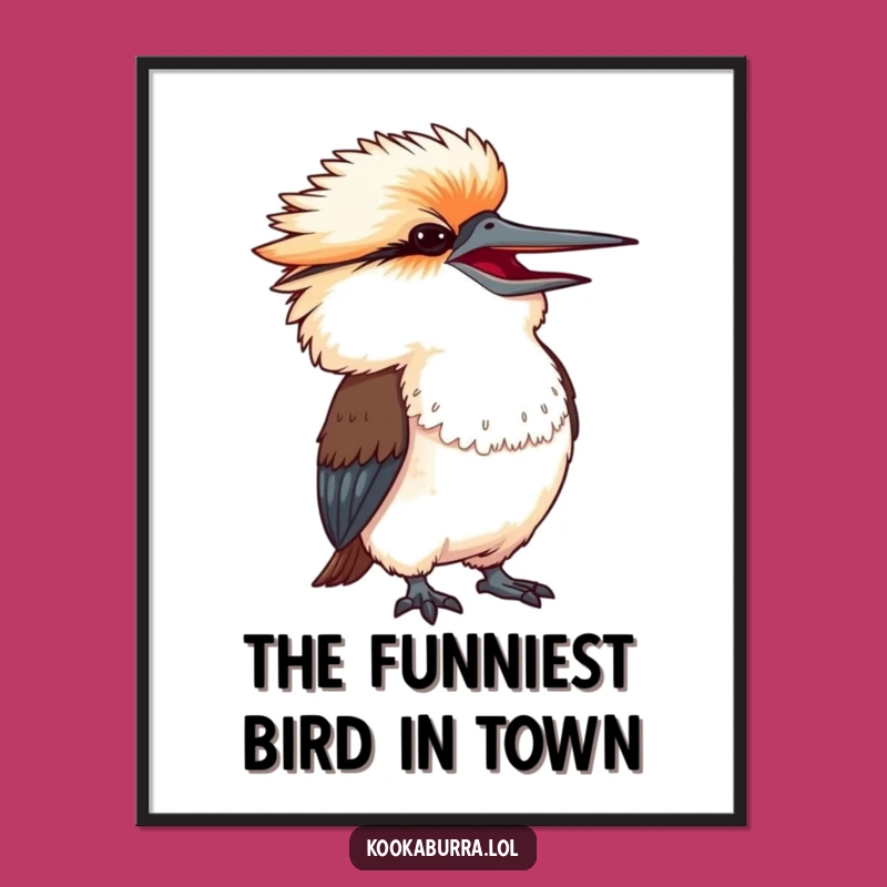 Funny Free Printable Wall Art: Kookaburra's Exaggerated Laugh