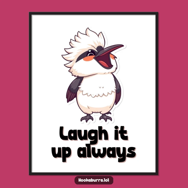 Funny Laughing Kookaburra Free Printable Wall Art - Hilarious Downloadable Decor Gift