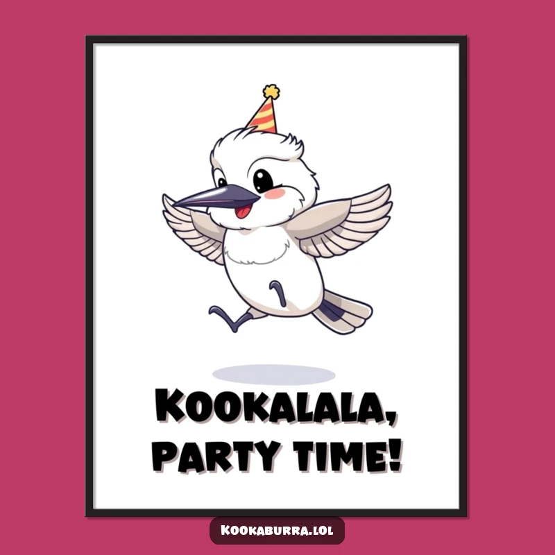 Funny Free Printable Wall Art: Party Kookaburra, Downloadable Home Decor