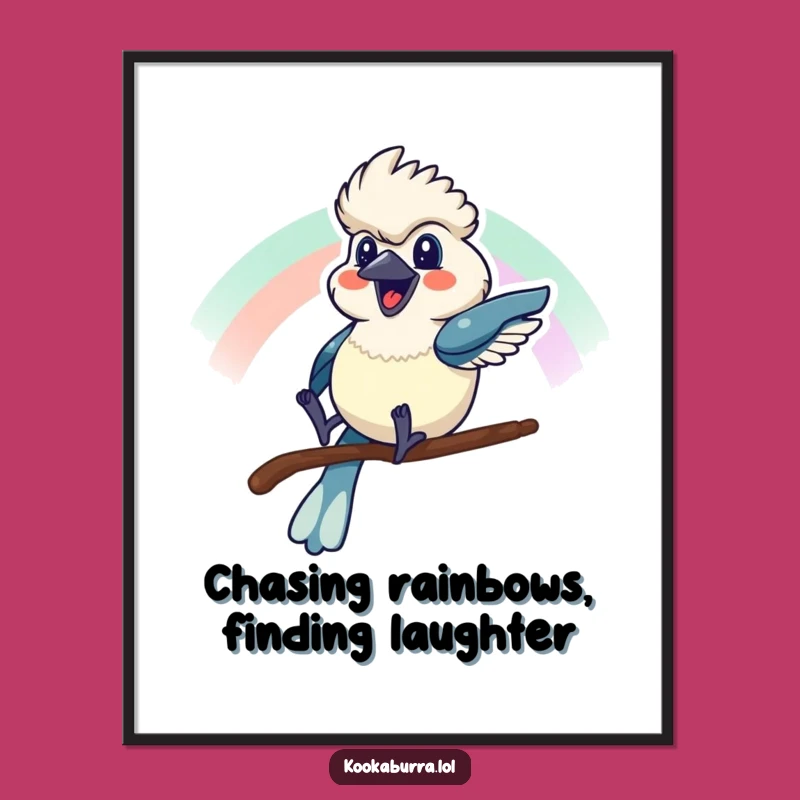 Kookaburra Wall Art Free Printable: Rainbow Slide Humorous Downloadable Decor